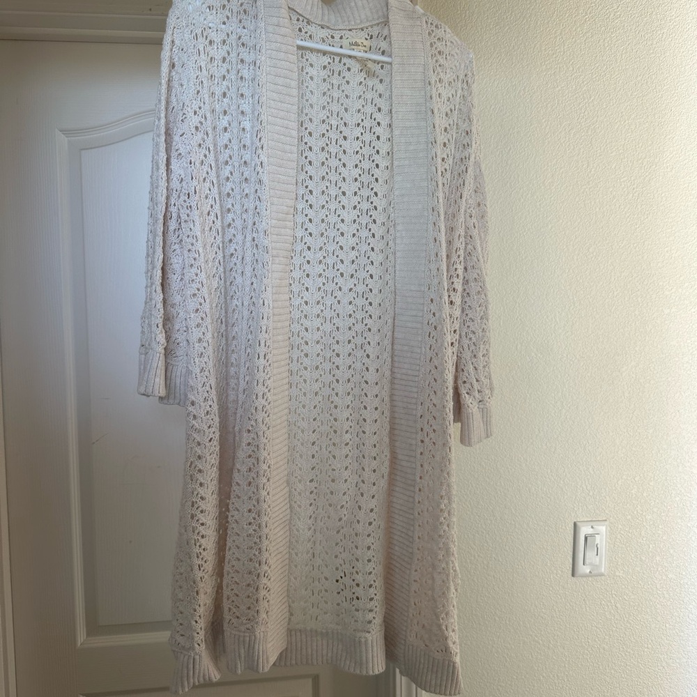Matilda Jane Cream Cardigan Sweater Open-Knit